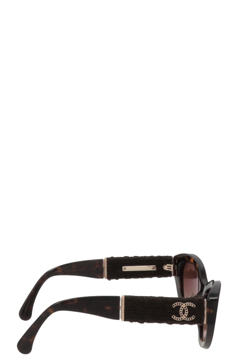CHANEL Tweed Sunglasses Tortoise 5513