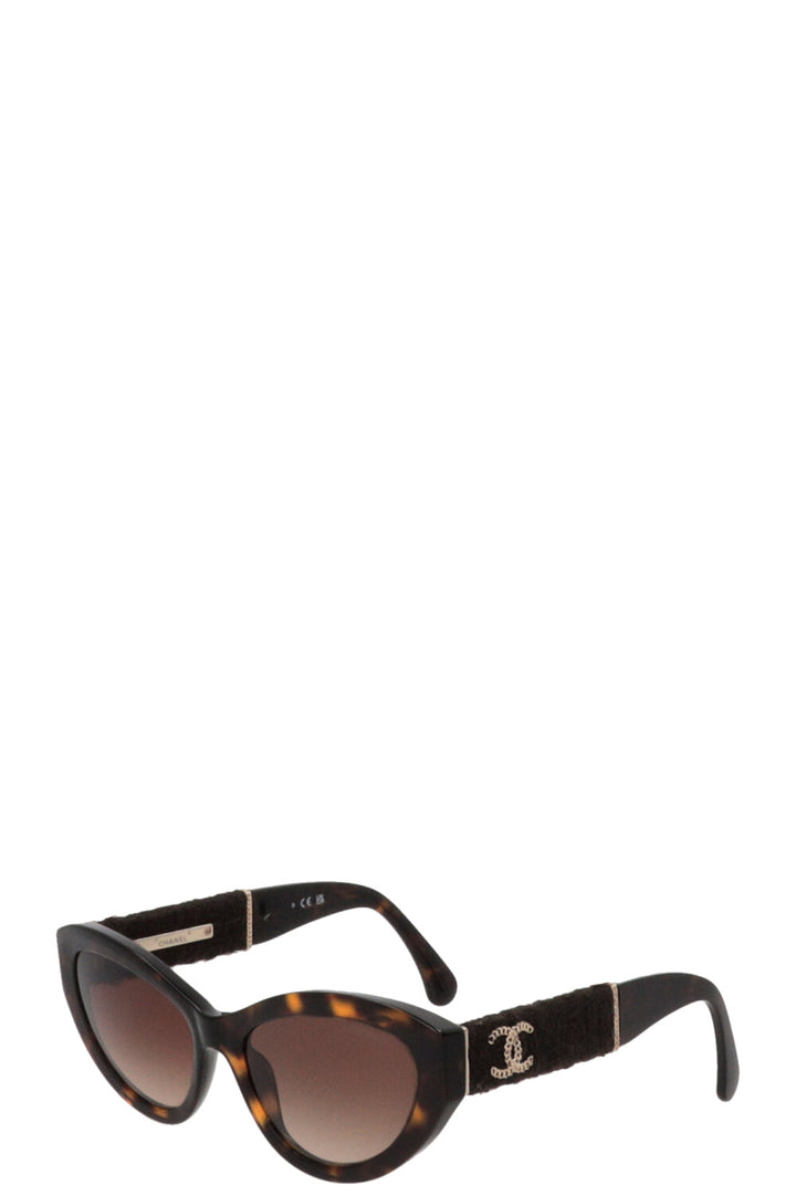 CHANEL Tweed Sunglasses Tortoise 5513