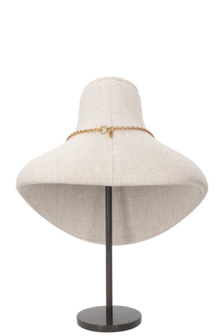 CHANEL Vintage CC Quilted Necklace Gold