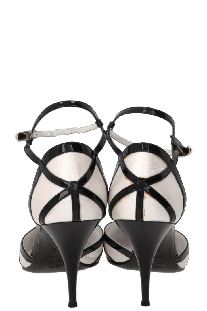 CHANEL Vintage D'Orsay Pumps Leather Grey