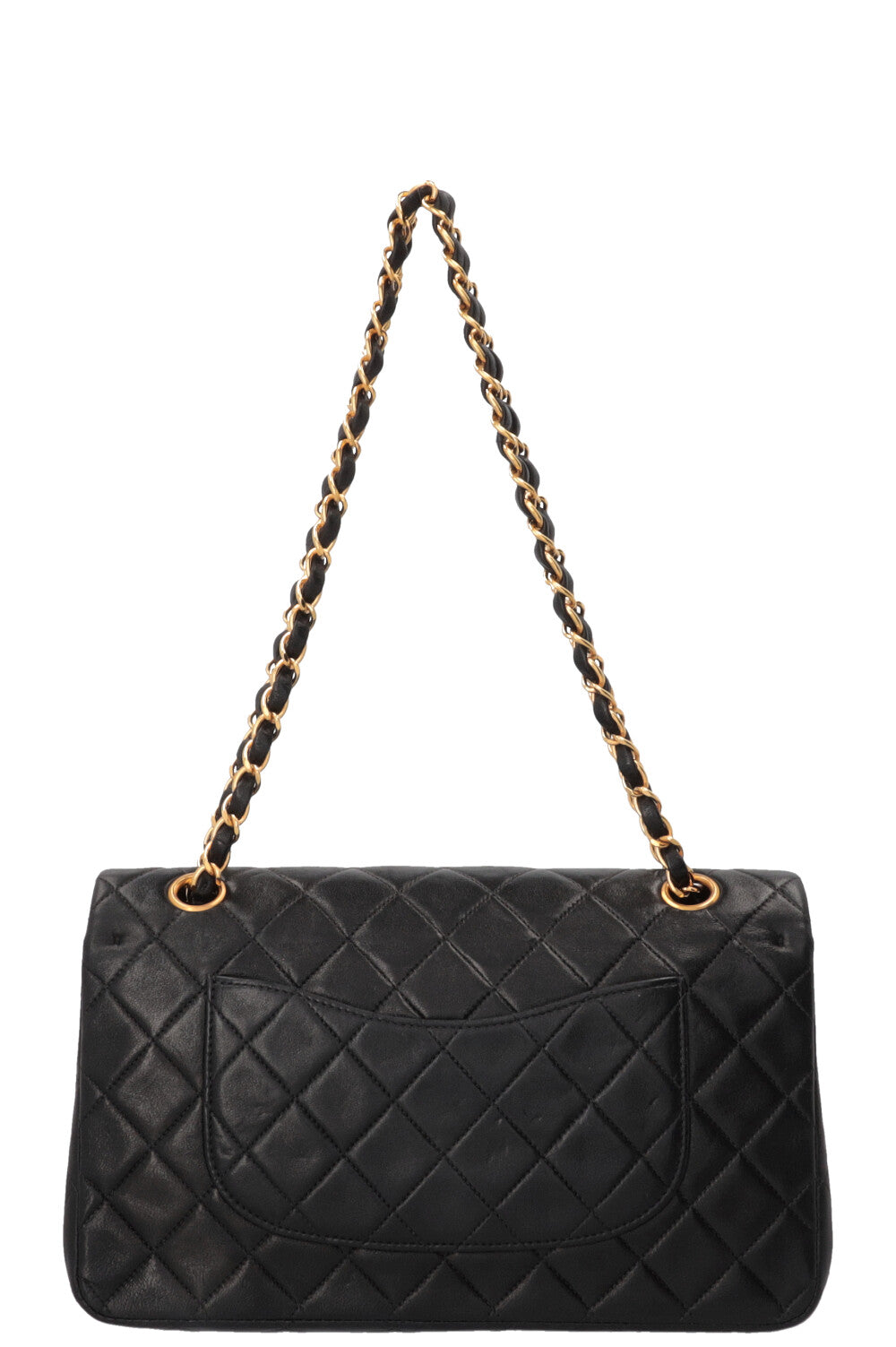 CHANEL Vintage Medium Double Flap Bag in Black Leather