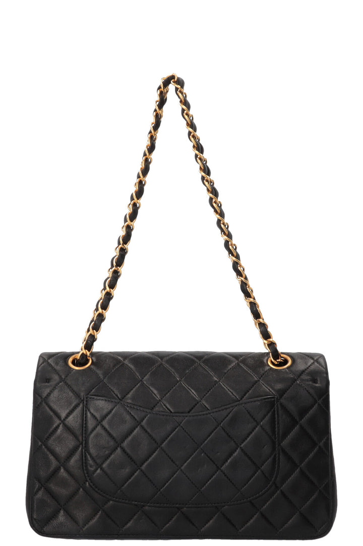 CHANEL Vintage Medium Double Flap Bag in Black Leather