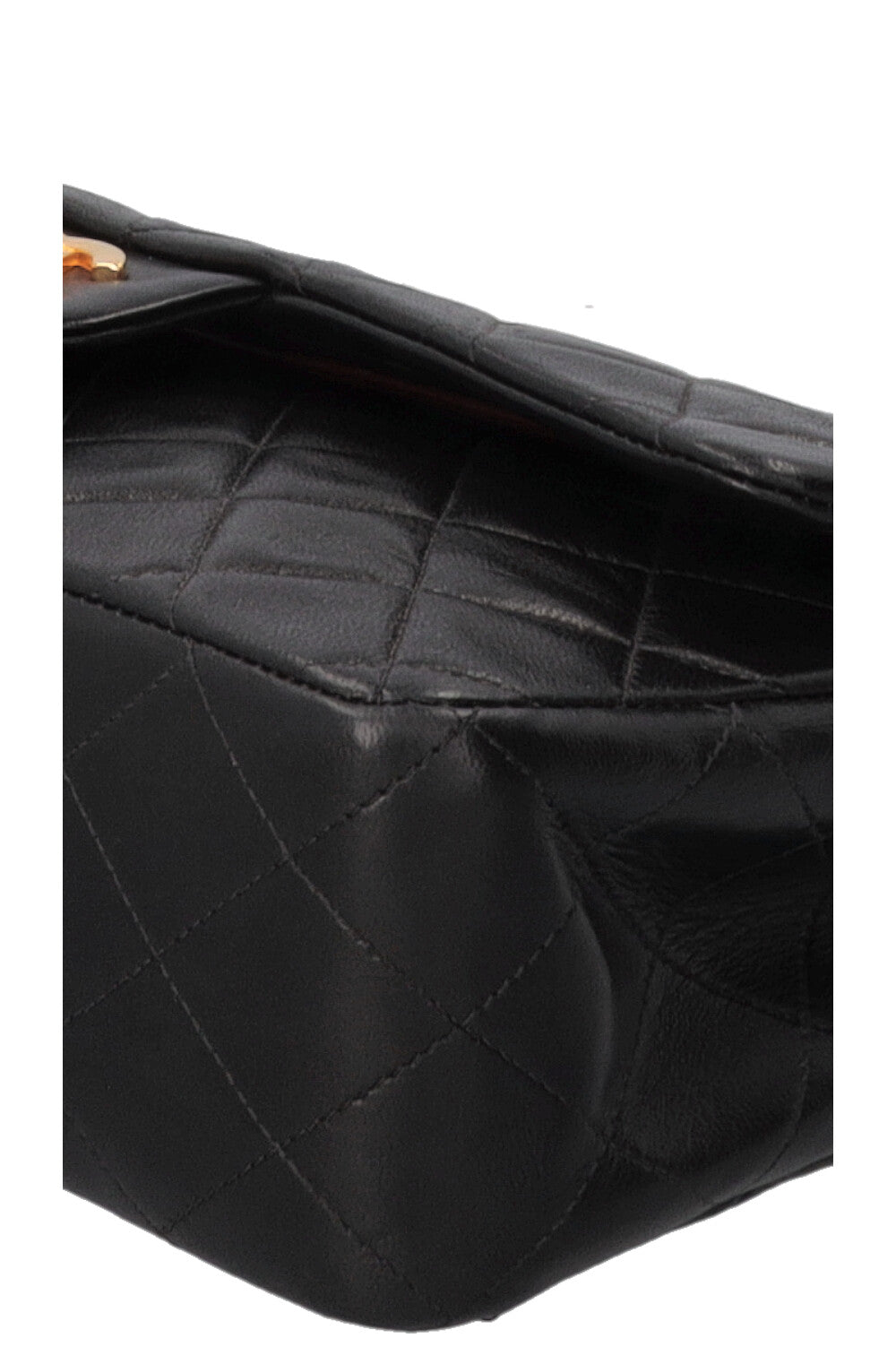 CHANEL Vintage Medium Double Flap Bag in Black Leather