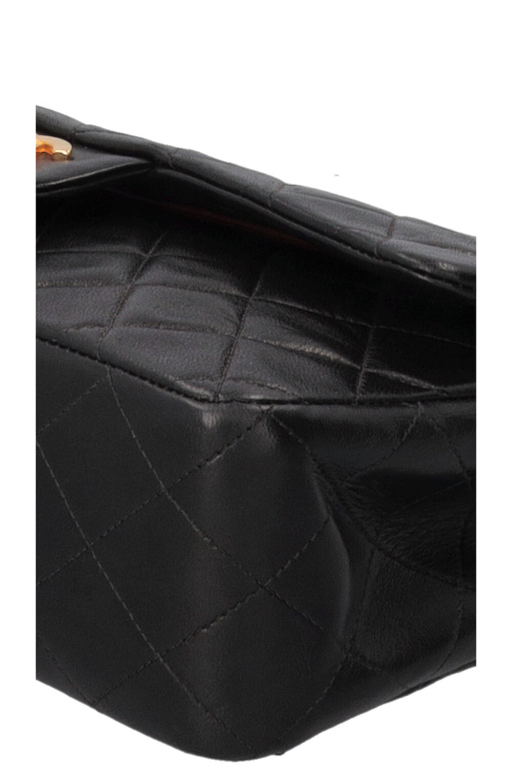 CHANEL Vintage Medium Double Flap Bag in Black Leather