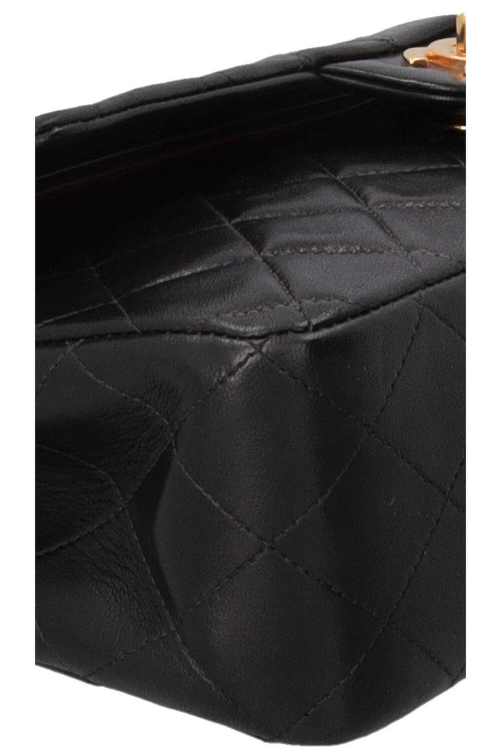 CHANEL Vintage Medium Double Flap Bag in Black Leather