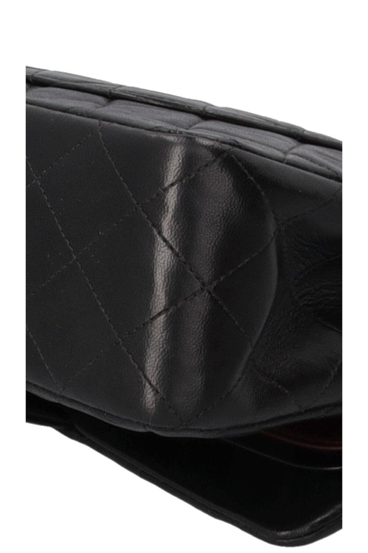 CHANEL Vintage Medium Double Flap Bag in Black Leather
