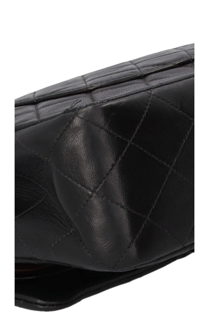 CHANEL Vintage Medium Double Flap Bag in Black Leather