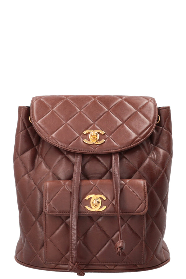 CHANEL Vintage Duma Sac à Dos Cuir d'Agneau Marron