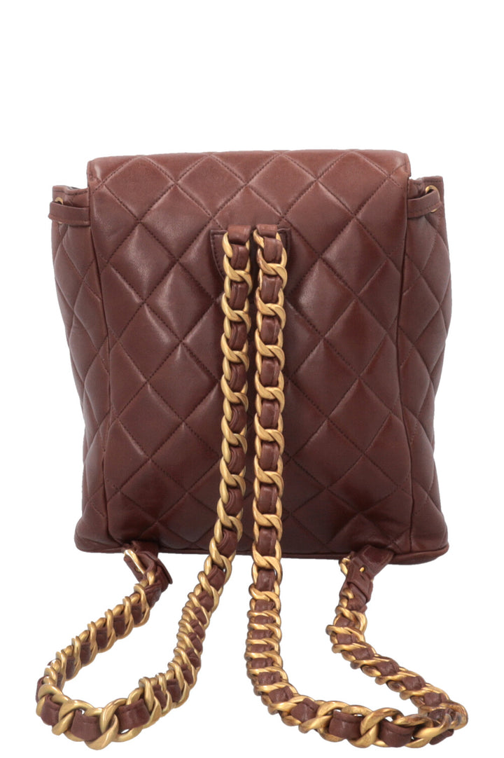CHANEL Vintage Duma Backpack Lambskin Brown