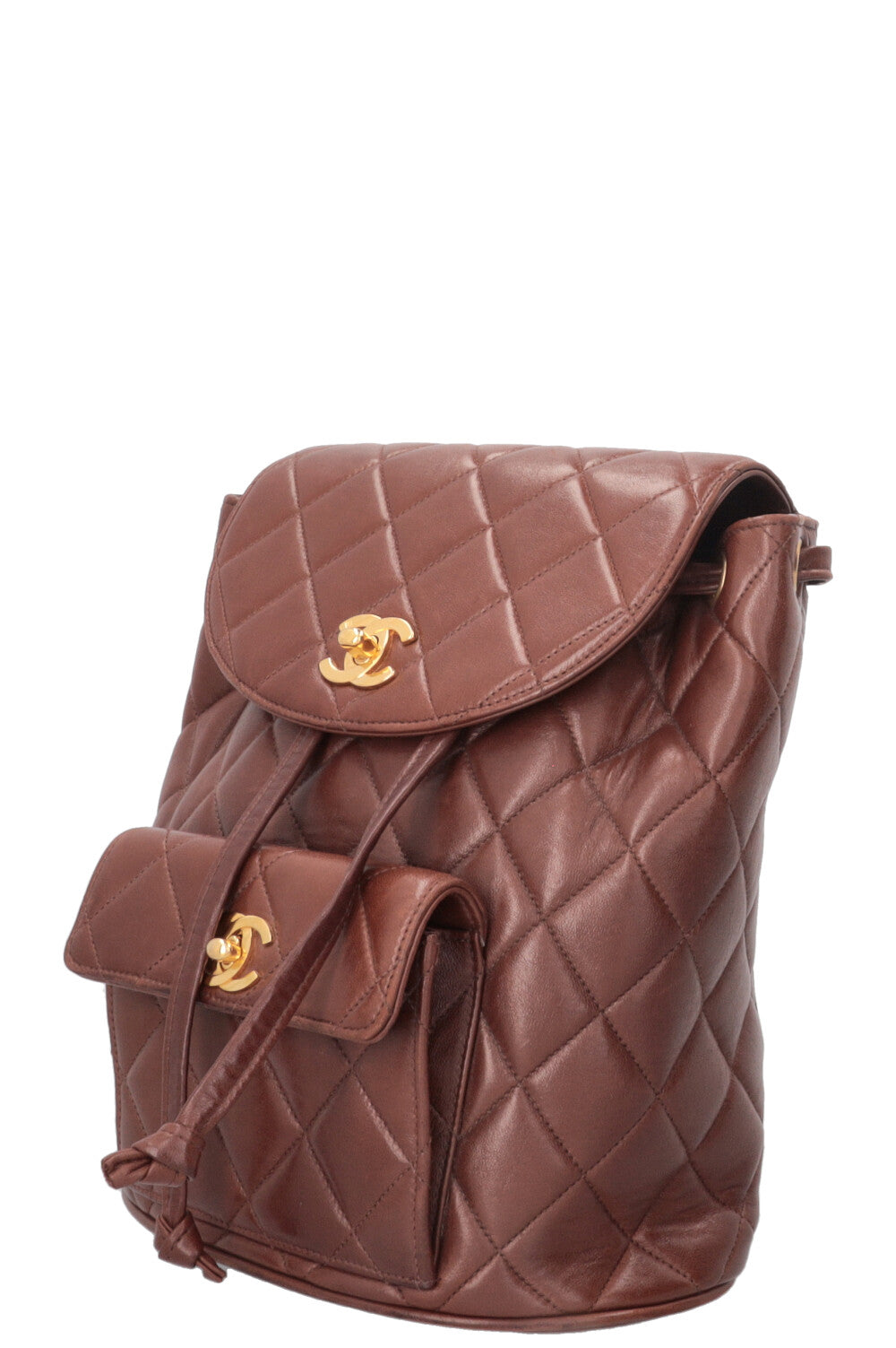CHANEL Vintage Duma Backpack Lambskin Brown