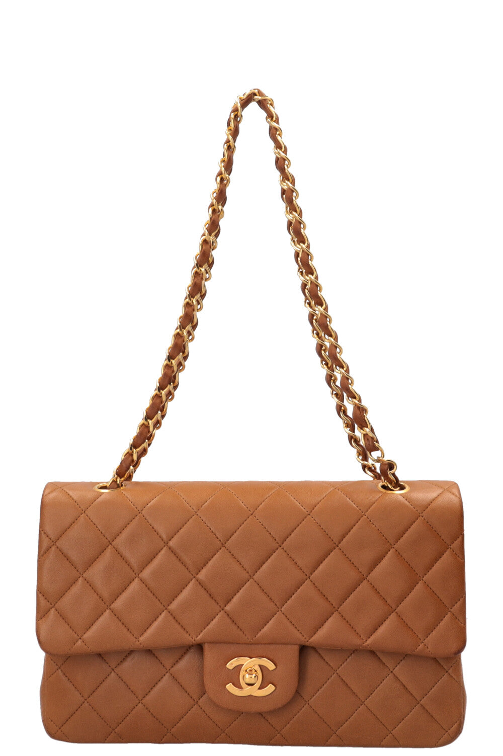 CHANEL Vintage Medium Classic Double Flap Toffee