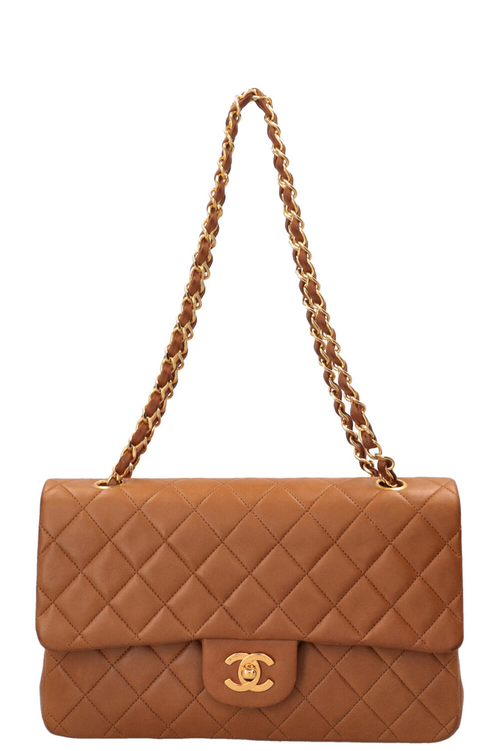 CHANEL Vintage Medium Classic Double Flap Toffee