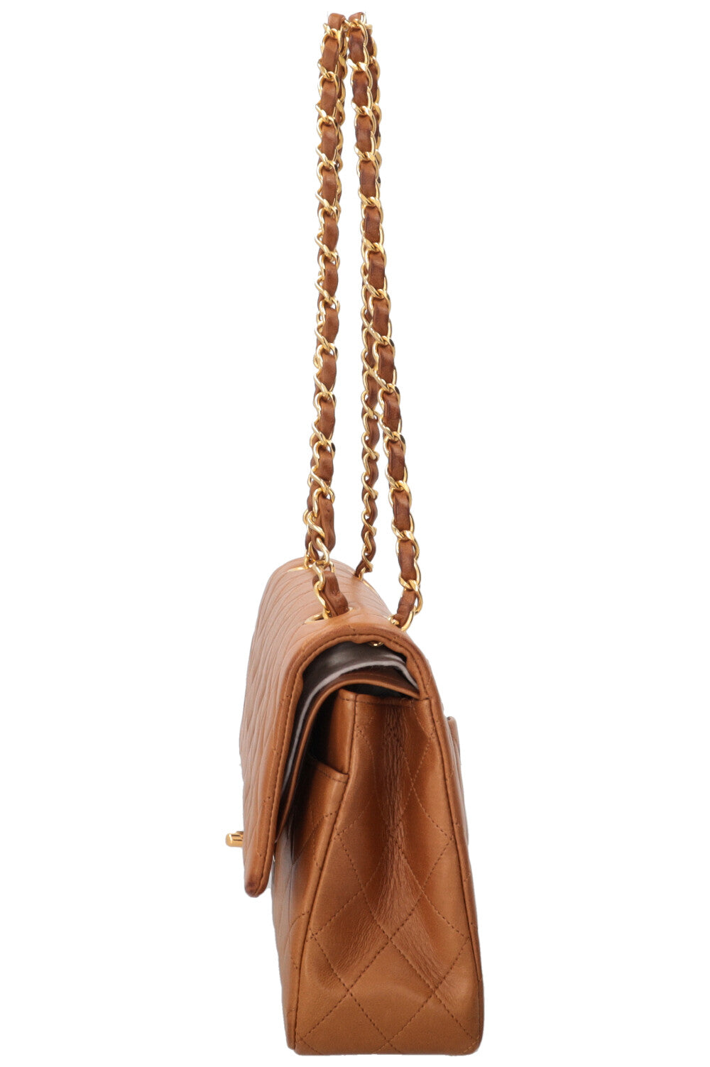 CHANEL Vintage Medium Classic Double Flap Toffee