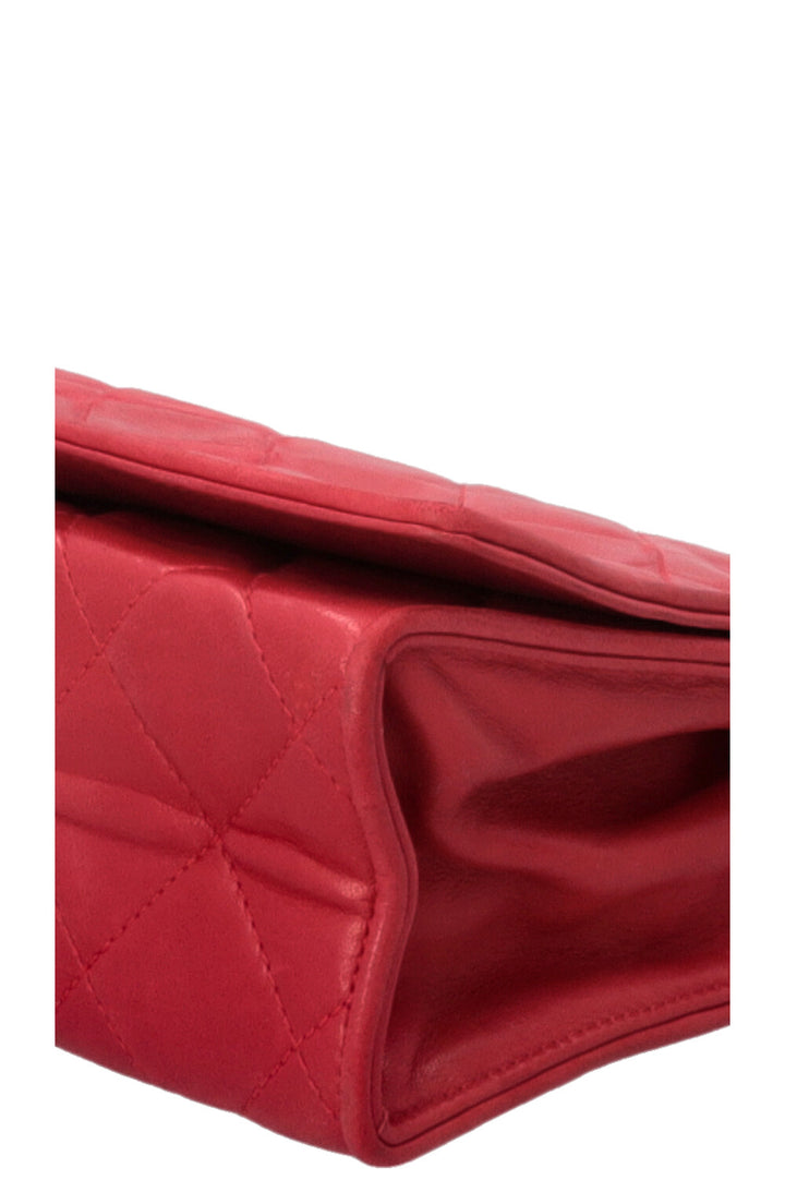 CHANEL Vintage Quilted Flap Leather Red