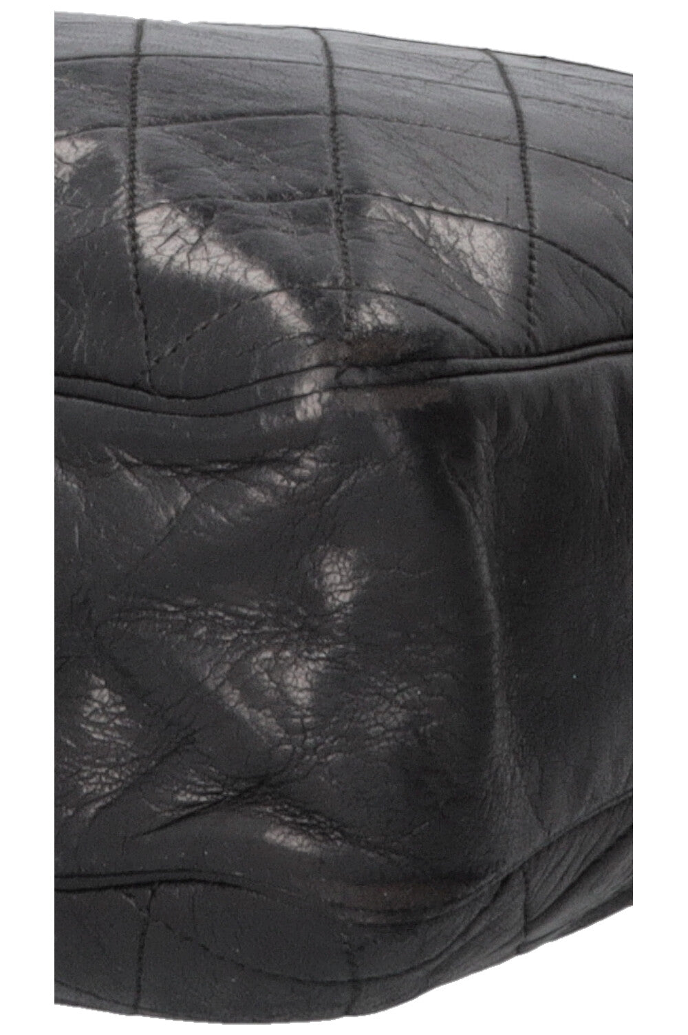Sac bandoulière CHANEL Vintage matelassé médaillon en cuir noir