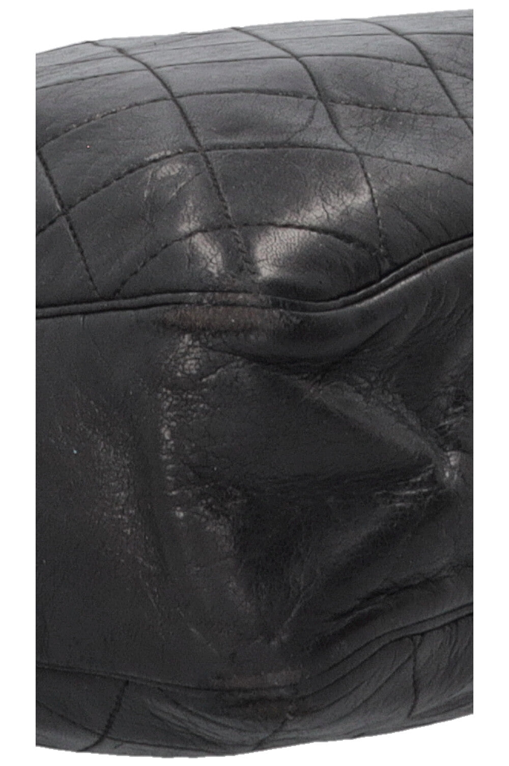 Sac bandoulière CHANEL Vintage matelassé médaillon en cuir noir