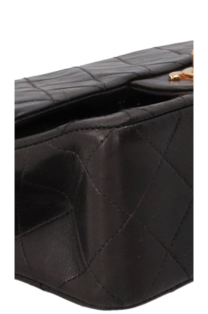 CHANEL Vintage Small Double Flap Cuir Noir