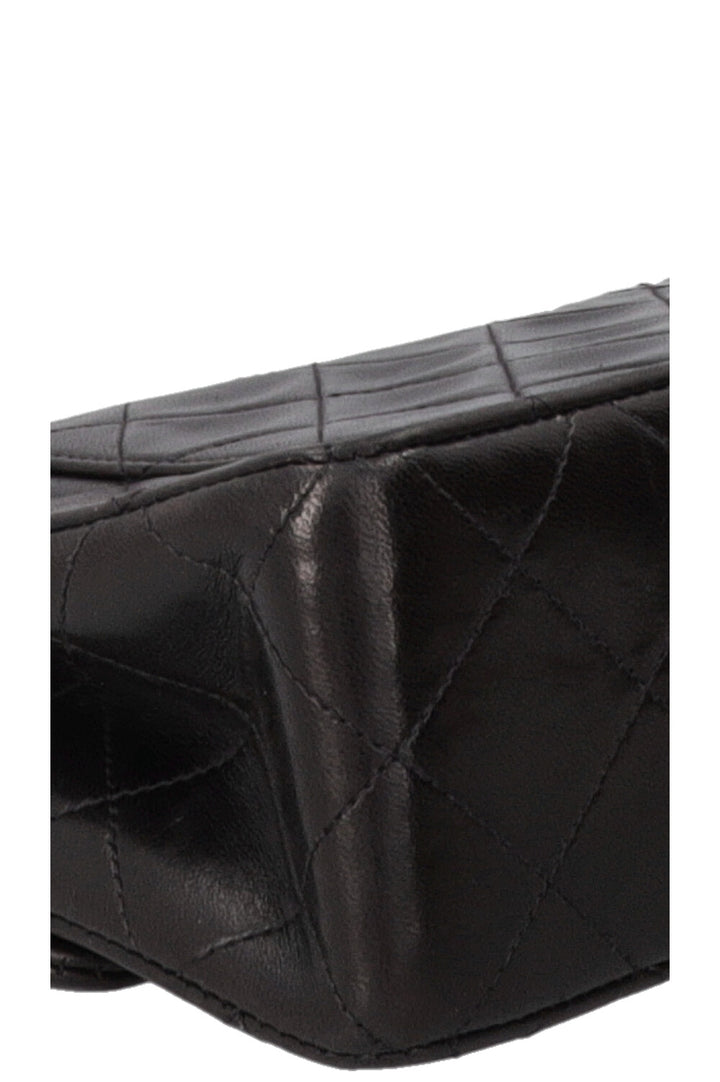 CHANEL Vintage Small Double Flap Cuir Noir