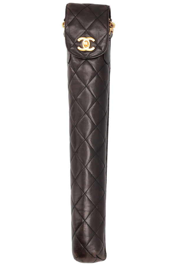 CHANEL Vintage Umbrella Leather Black