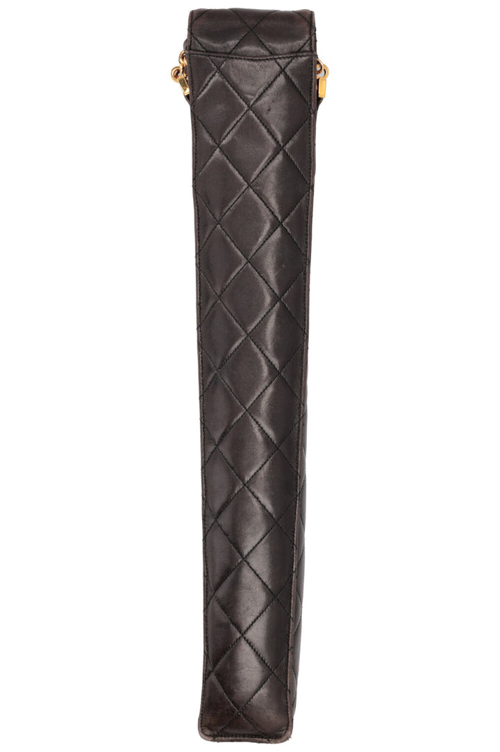 CHANEL Parapluie Vintage Cuir Noir