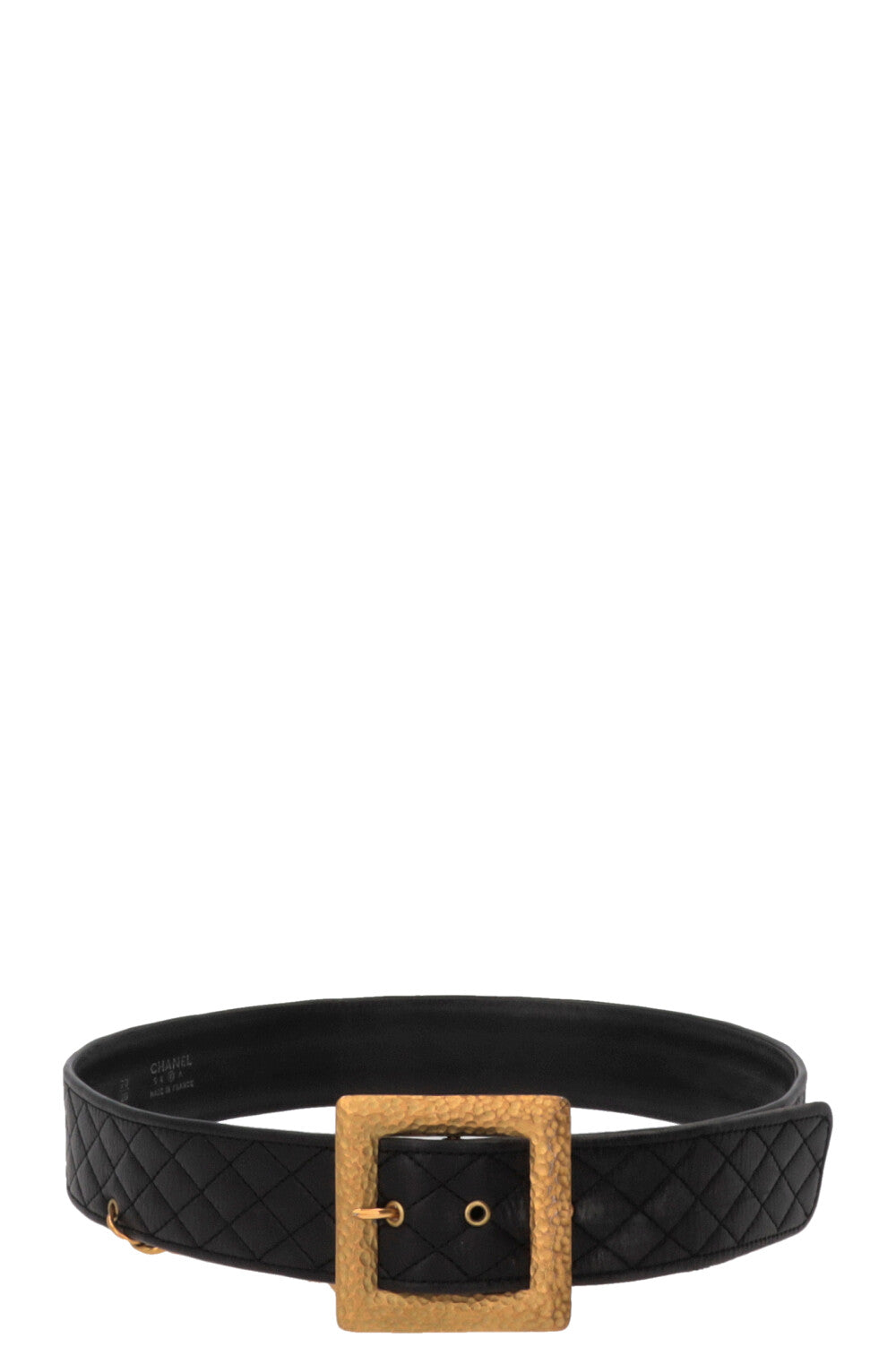 CHANEL Vintage Waist Belt Leather Black