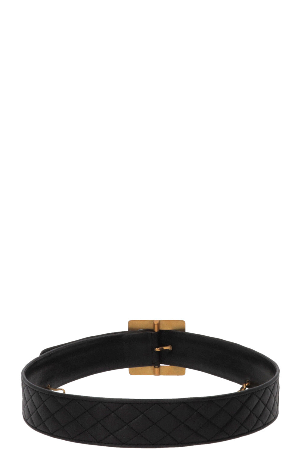 CHANEL Vintage Waist Belt Leather Black