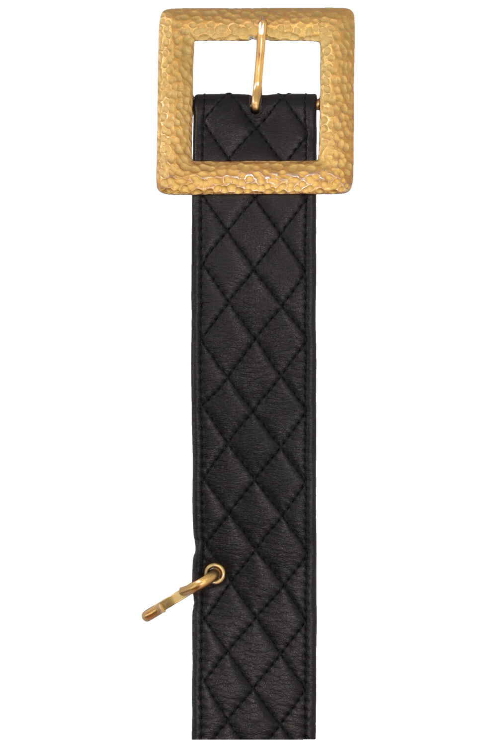 CHANEL Vintage Waist Belt Leather Black
