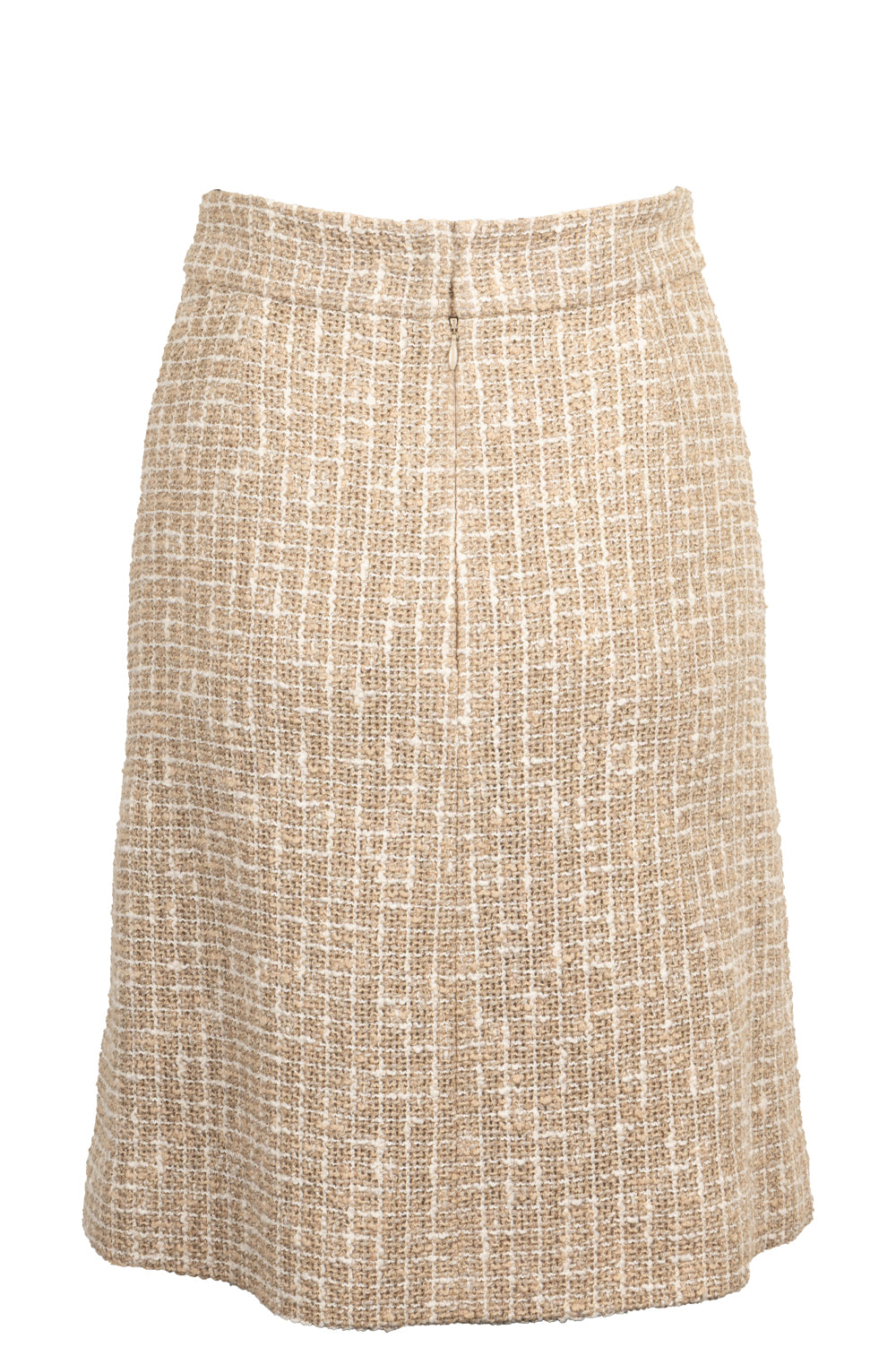 CHANEL 2015 Tweed Skirt Beige White