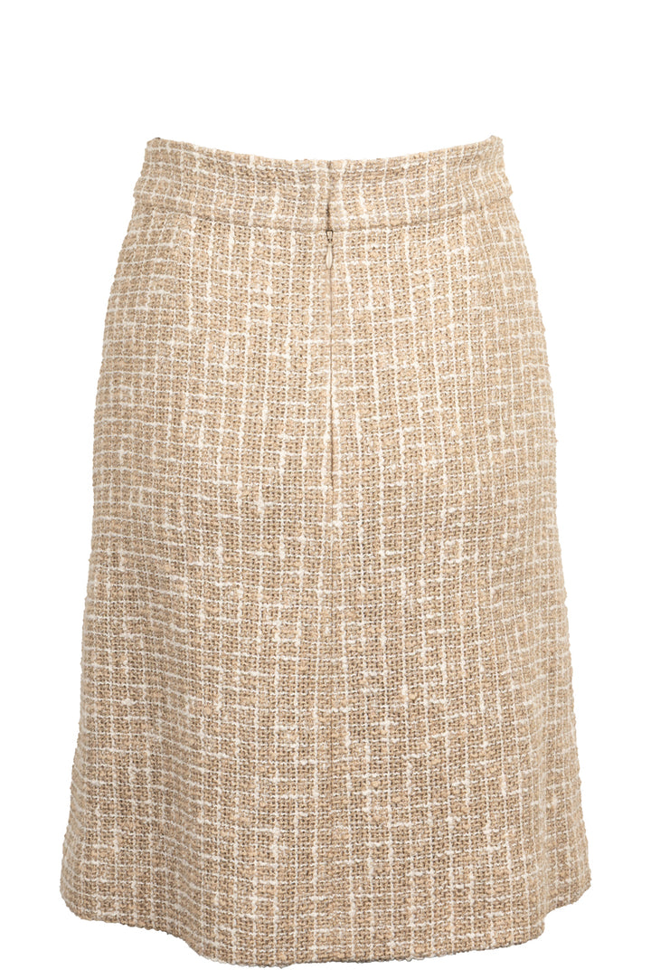 CHANEL 2015 Tweed Skirt Beige White