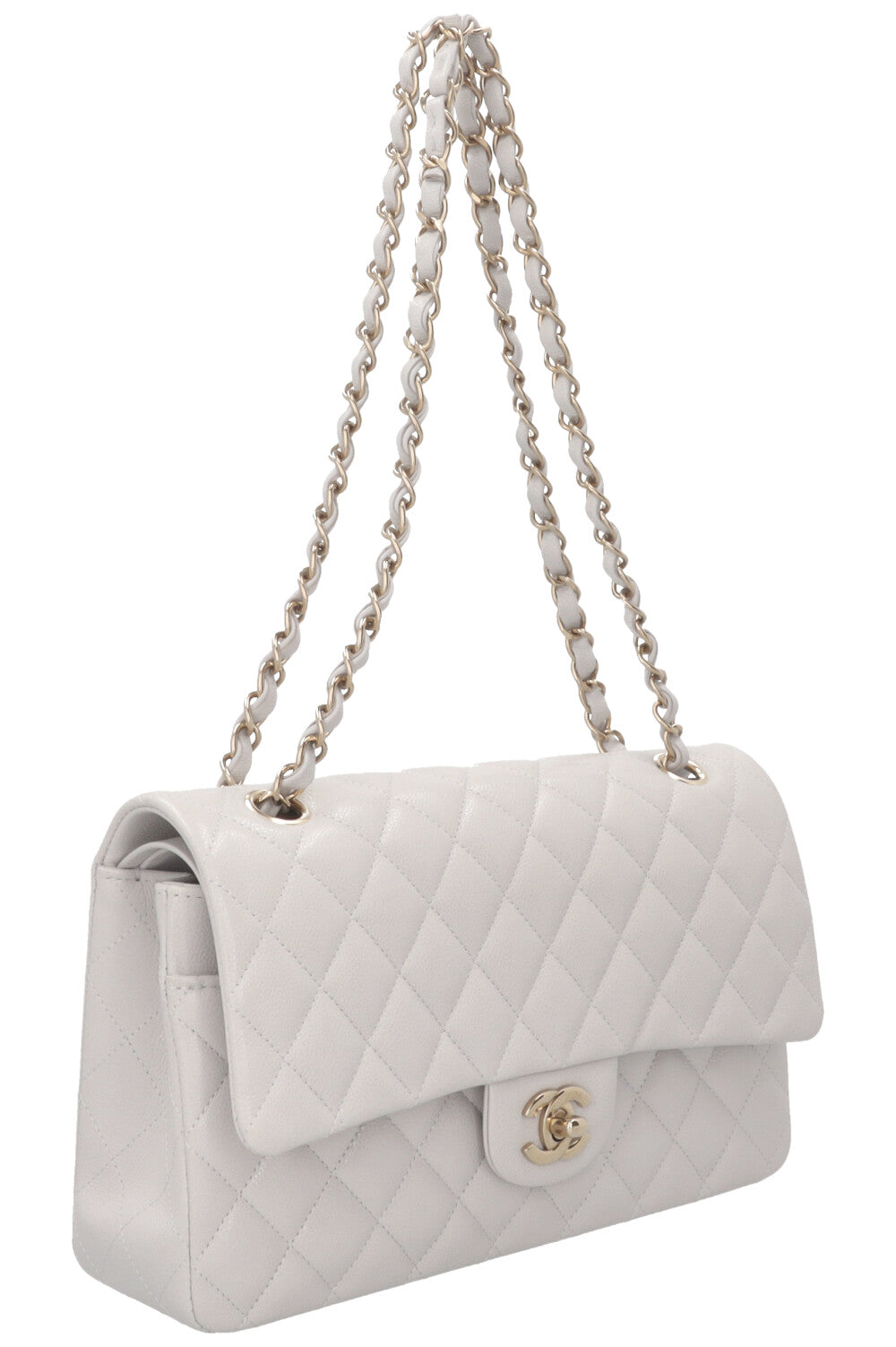 CHANEL 2025 Double Flap Bag Medium Caviar Grey