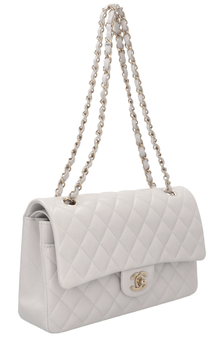 CHANEL 2025 Double Flap Bag Medium Caviar Grey