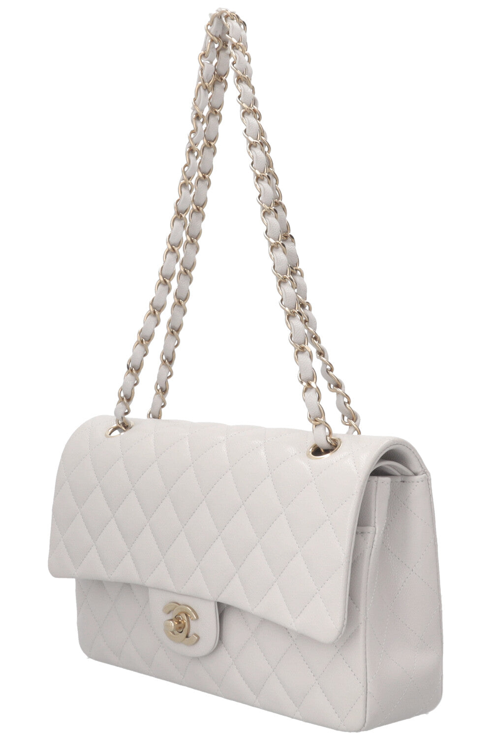 CHANEL 2025 Double Flap Bag Medium Caviar Grey