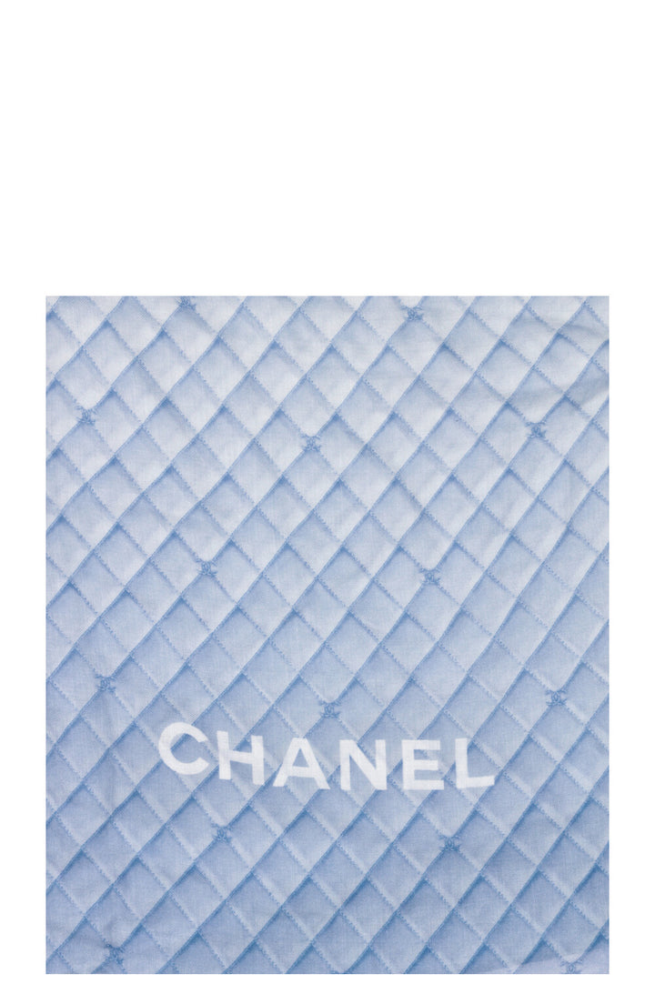 CHANEL CC Étole Écharpe Cachemire Bleu