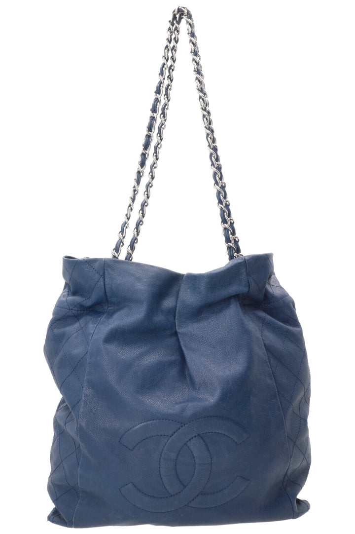 CHANEL CC Timeless Tote Leather Blue