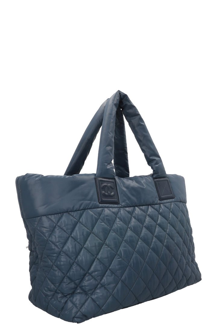 CHANEL Cocoon Bag Nylon Blue