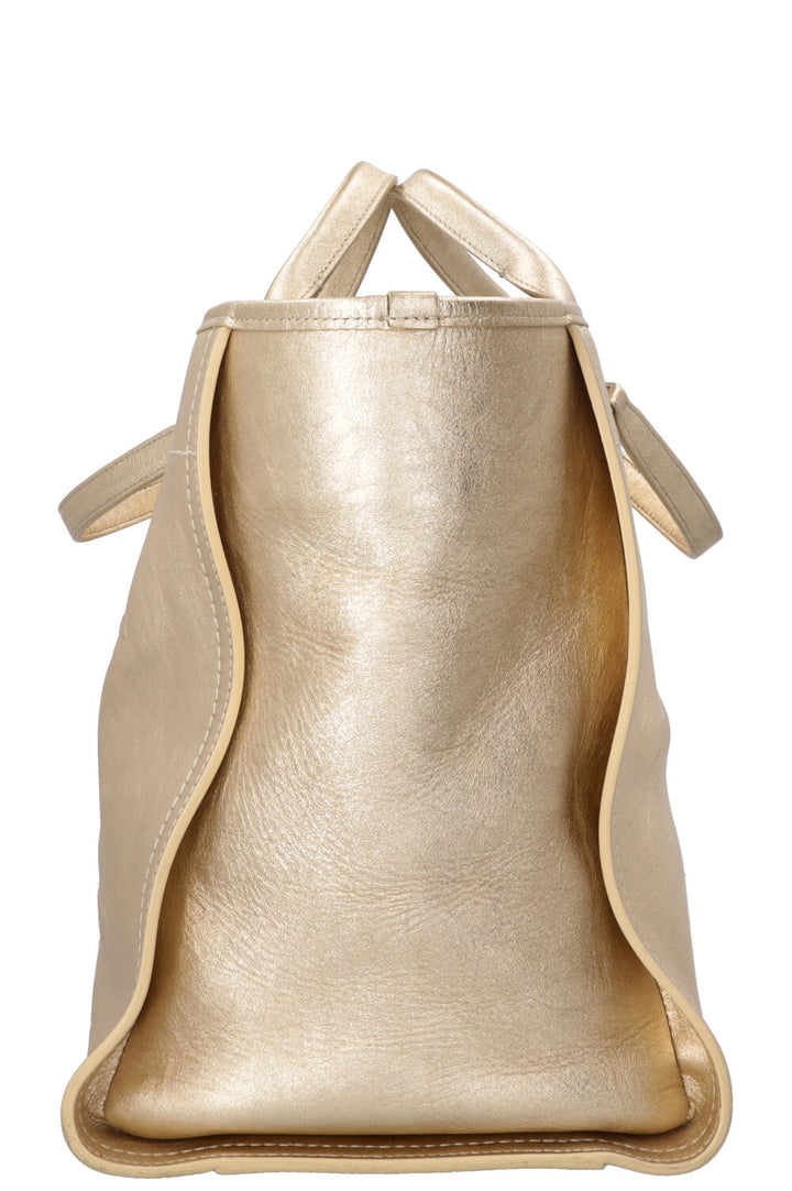 CHANEL Deauville Tote Medium Calfskin Gold