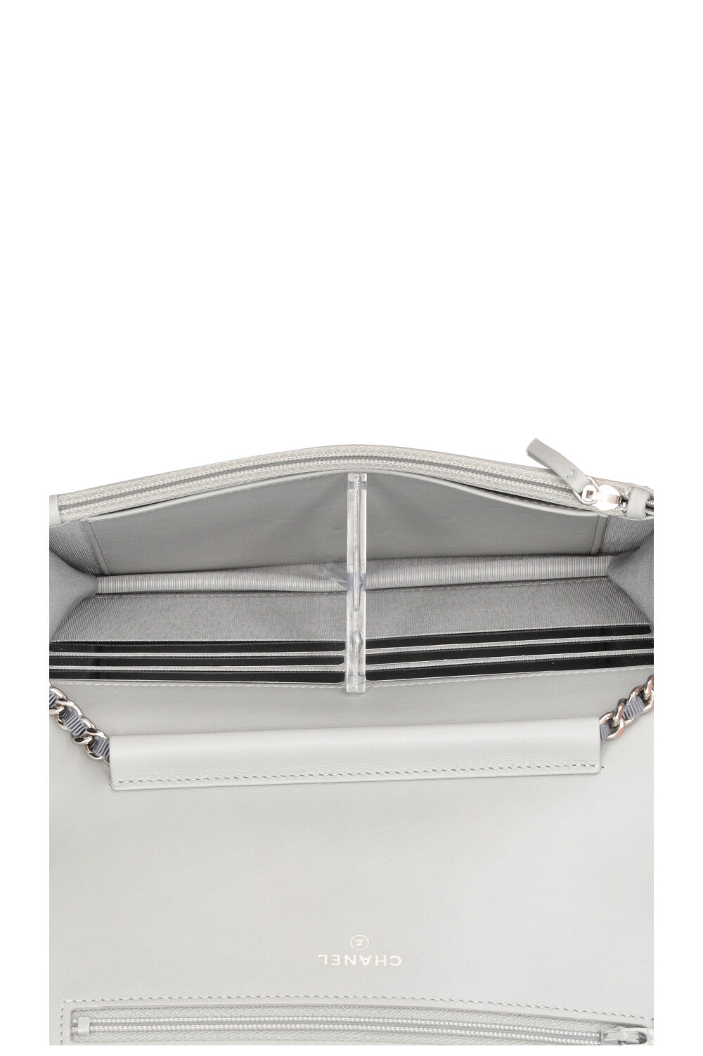 CHANEL Deauville WOC Canvas Leather Grey