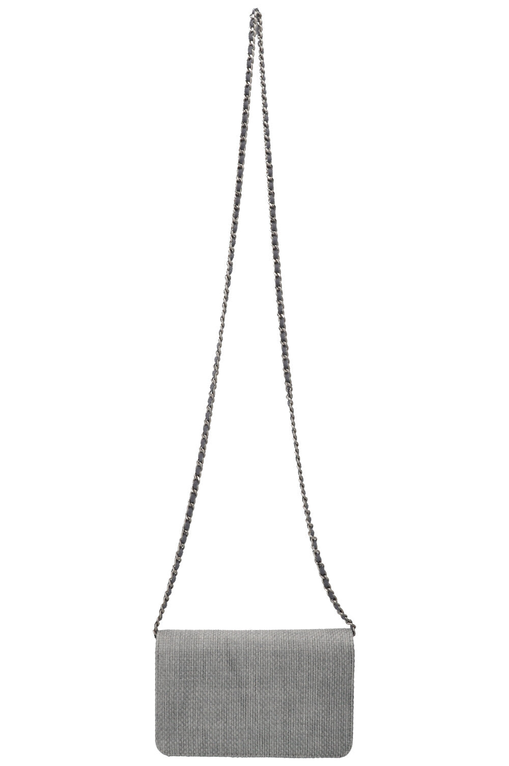 CHANEL Deauville WOC Canvas Leather Grey