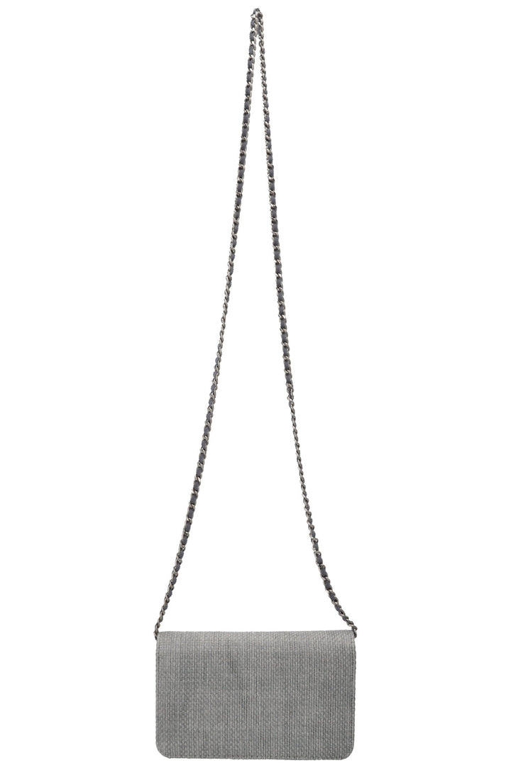 CHANEL Deauville WOC Canvas Leather Grey