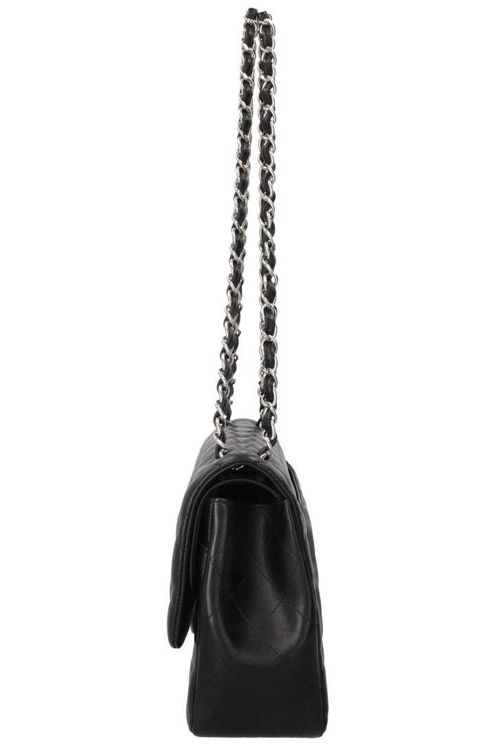 CHANEL Double Flap Bag Grand Modèle Cuir d'Agneau Noir