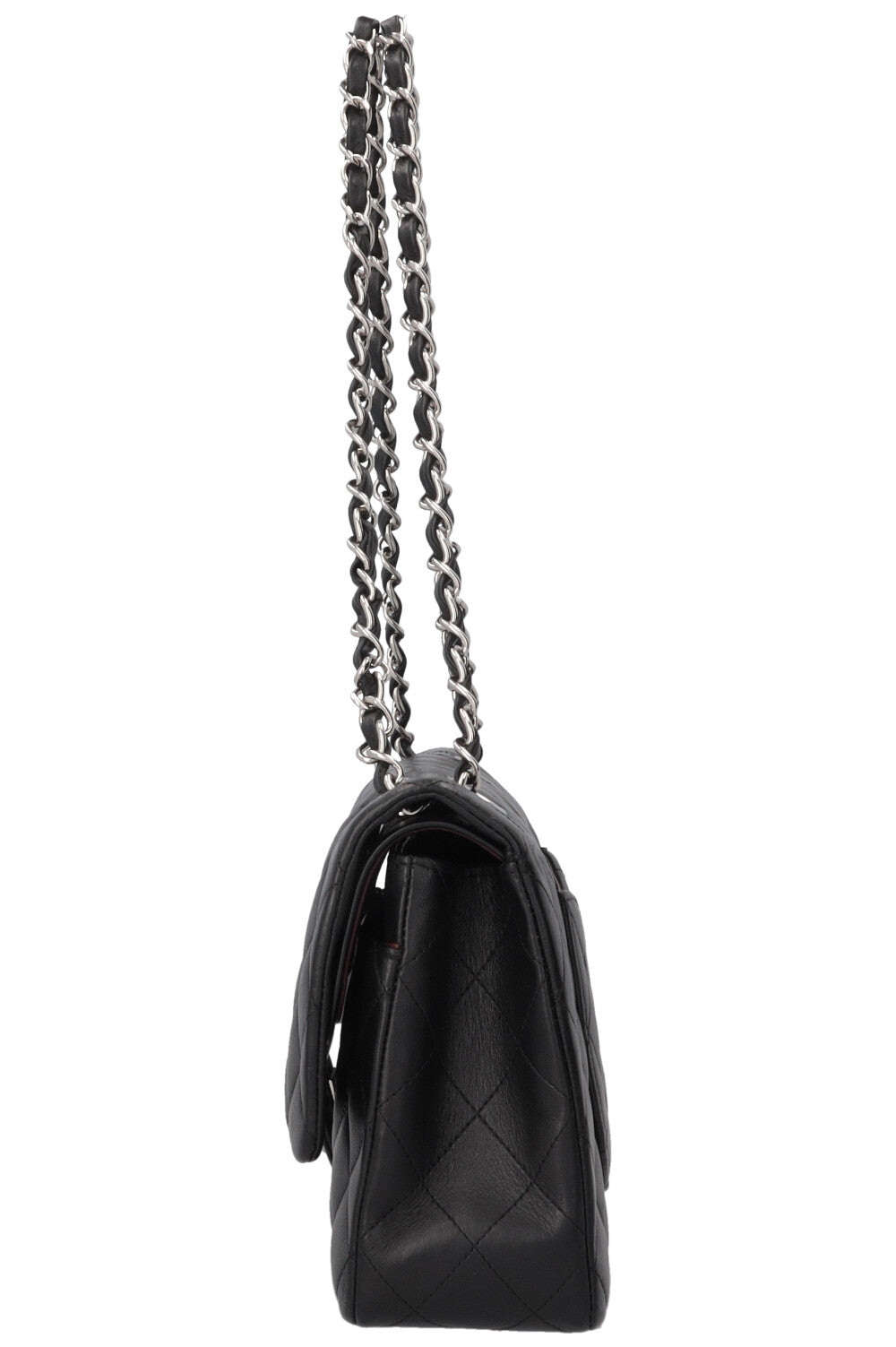 CHANEL Sac à rabat double Medium Cuir Noir