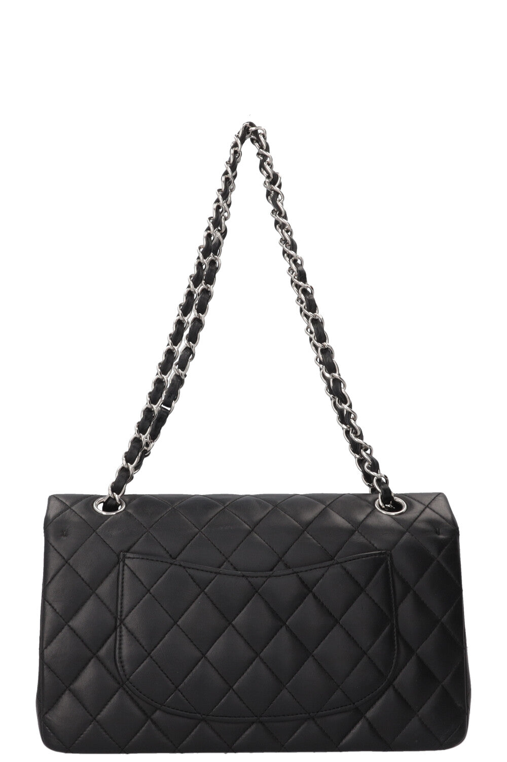 CHANEL Sac à rabat double Medium Cuir Noir
