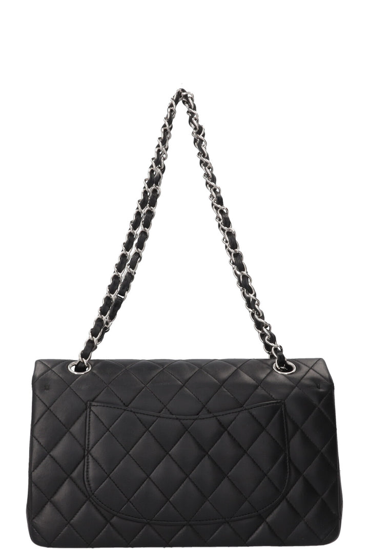 CHANEL Sac à rabat double Medium Cuir Noir