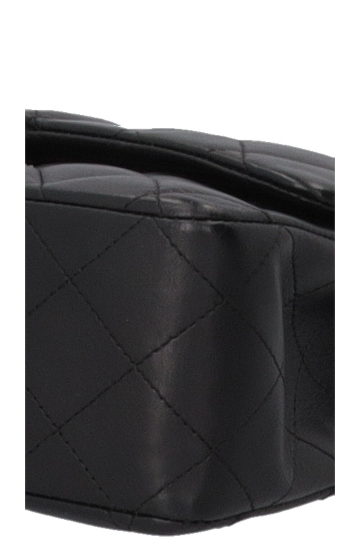 CHANEL Sac à rabat double Medium Cuir Noir
