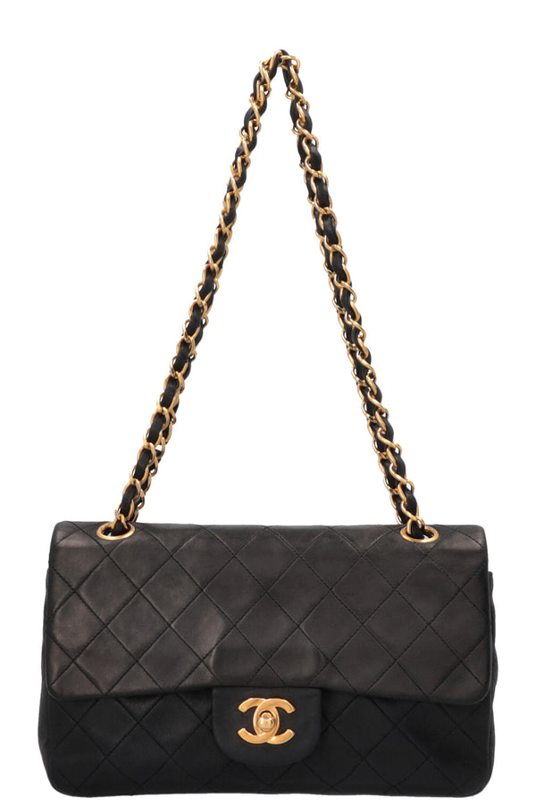 CHANEL Vintage Double Flap Small Leather Black
