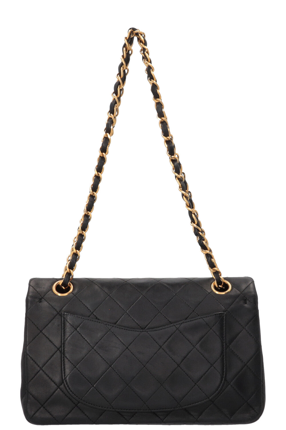 CHANEL Vintage Double Flap Small Leather Black