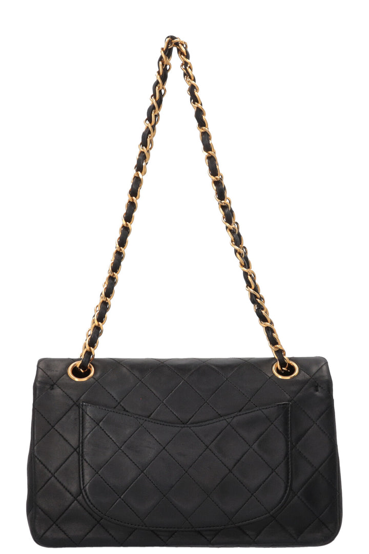 CHANEL Vintage Double Flap Small Leather Black