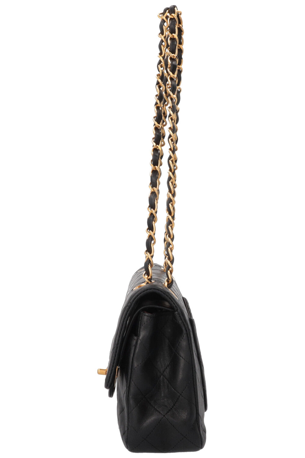 CHANEL Vintage Double Flap Small Leather Black