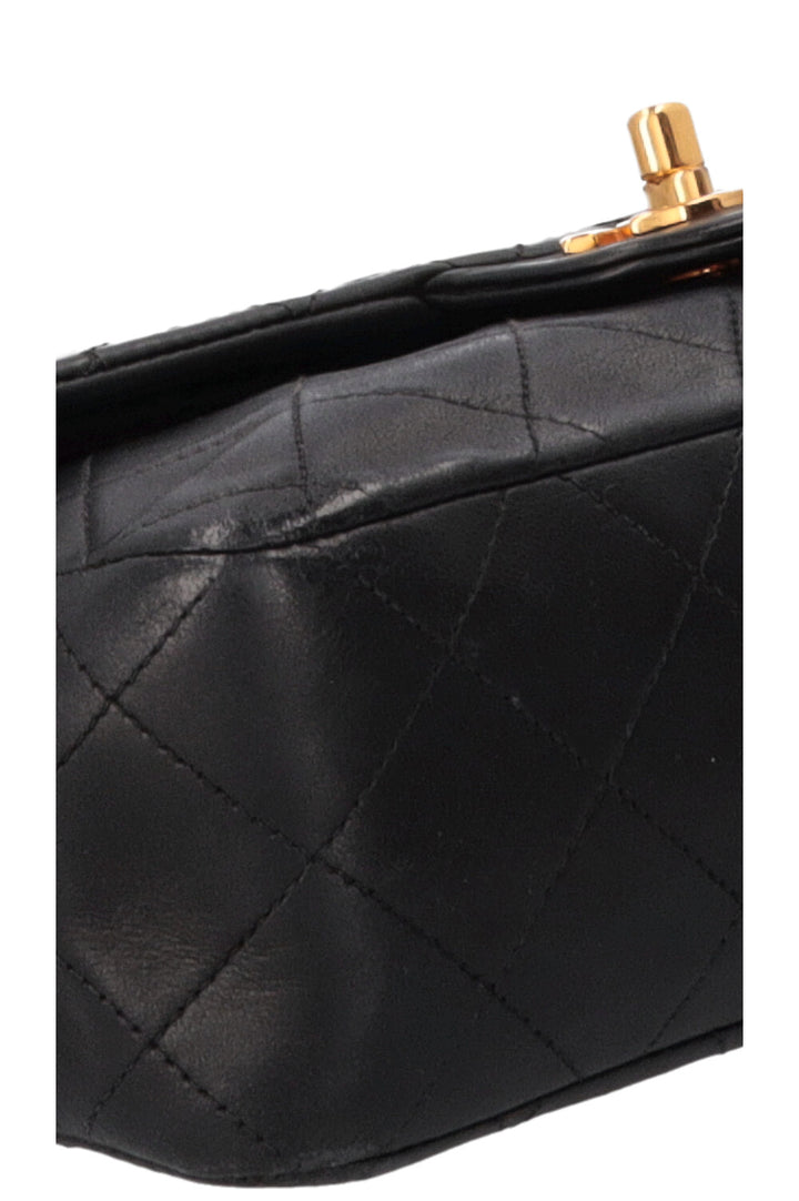 CHANEL Vintage Double Flap Small Leather Black