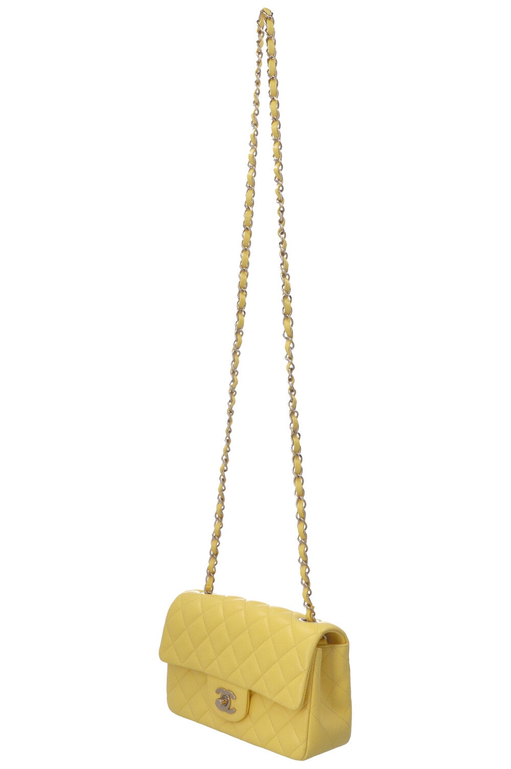 CHANEL Single Flap Bag Yellow